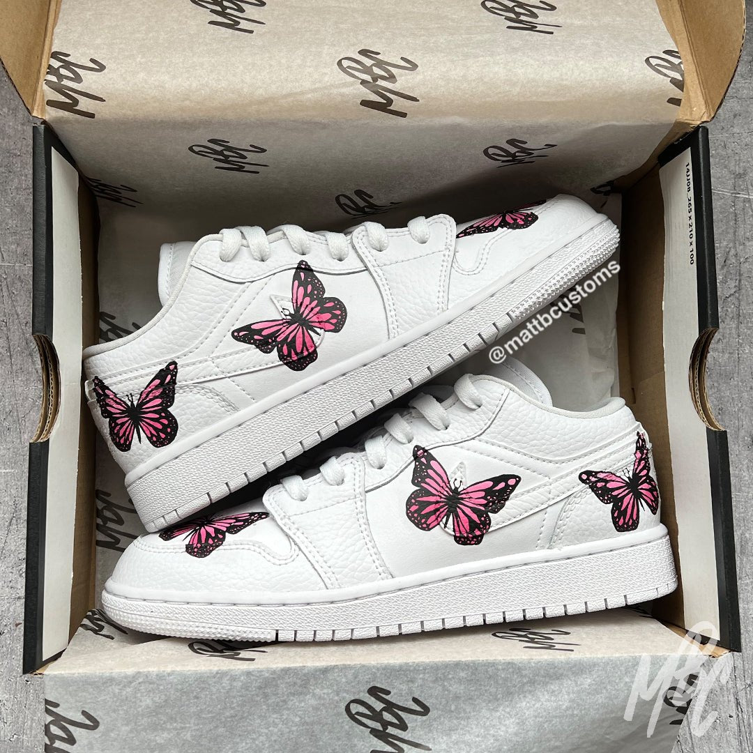 Pink Butterflies - Jordan 1 Low | UK 4 Nike Sneakers