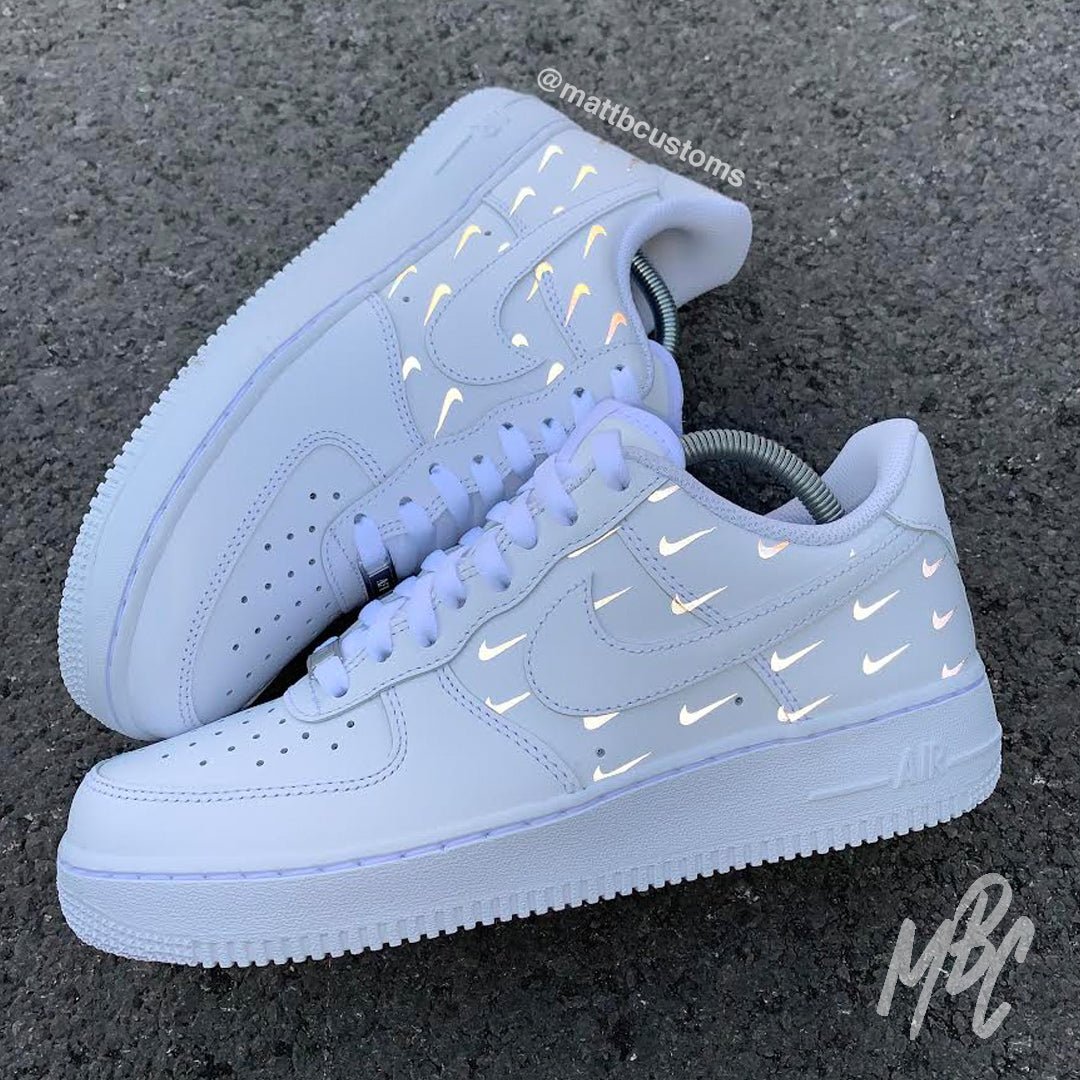 Reflective Mini Swoosh - Air Force 1 Custom Nike Sneakers