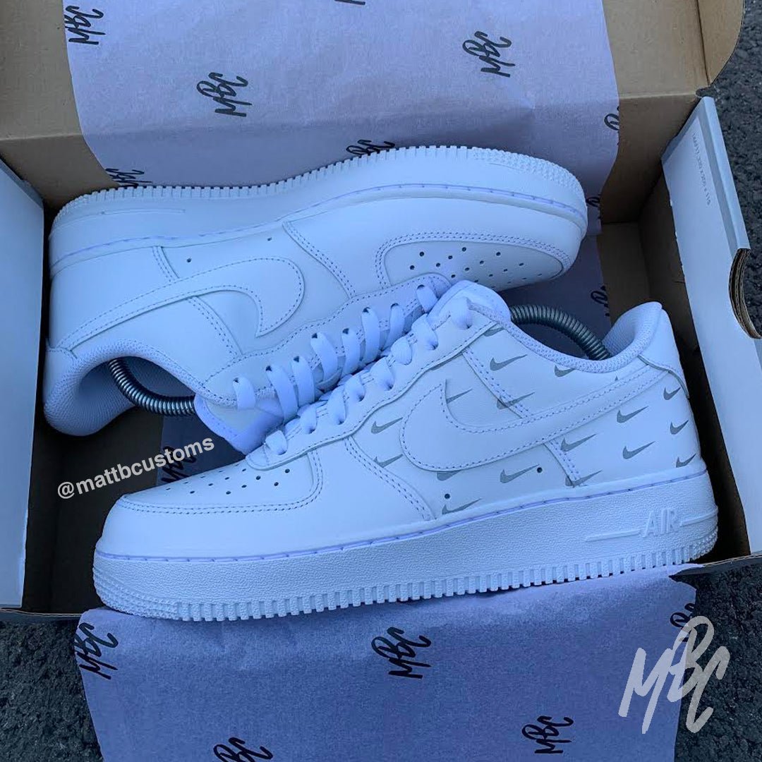 Reflective Mini Swoosh - Air Force 1 Custom Nike Sneakers