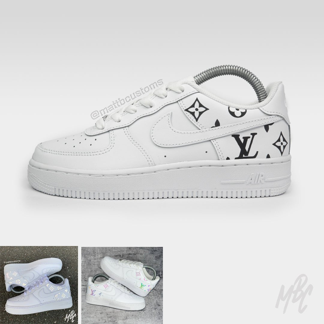 NEW Women's Nike Air Force 1 Louis Vuitton Monogram Sneakers, Size 8.5