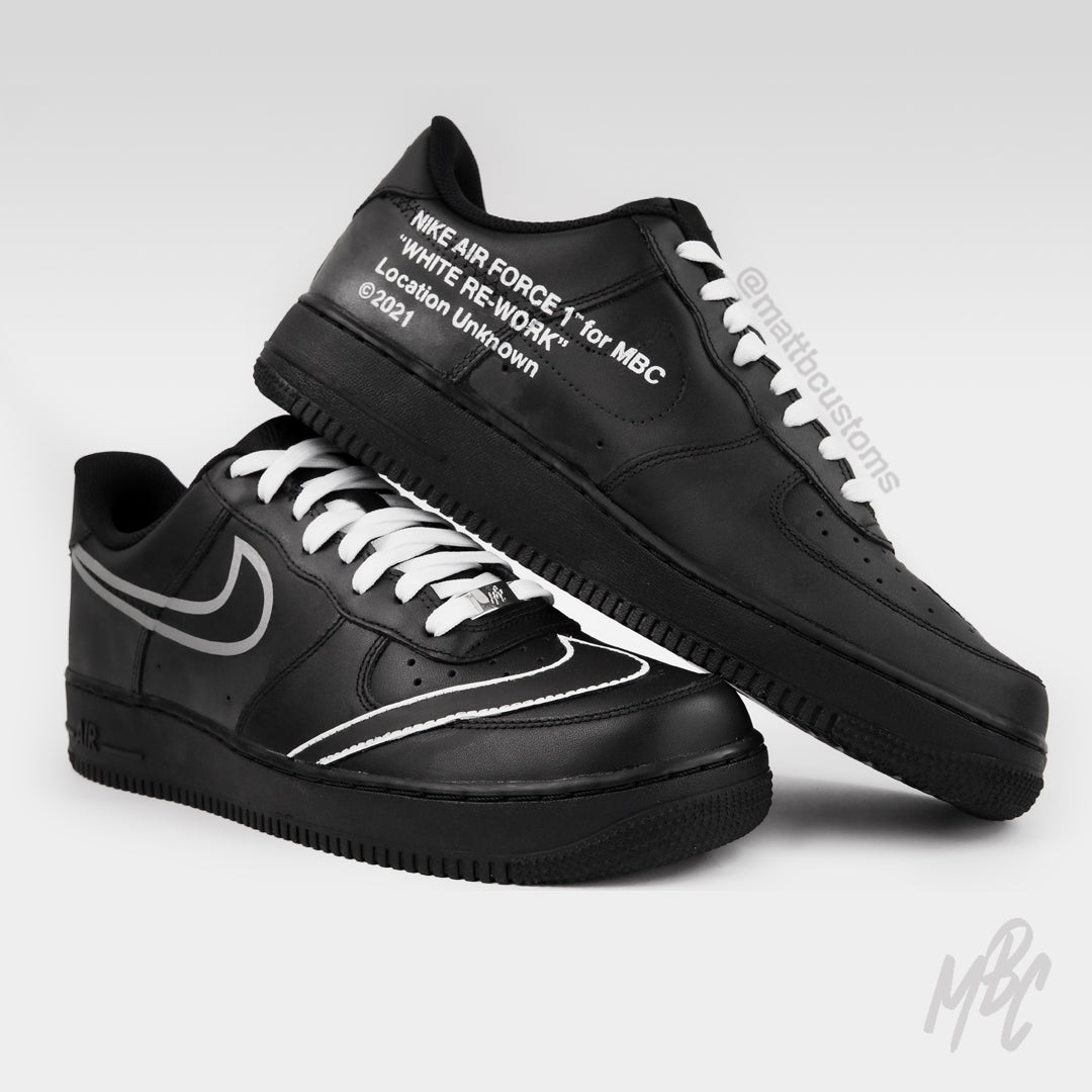 Air Force 1 Custom Low Cartoon Red White Blue Shoes Black Outline