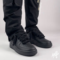 Thicc Laces - Black Air Force 1 Custom Nike Sneakers