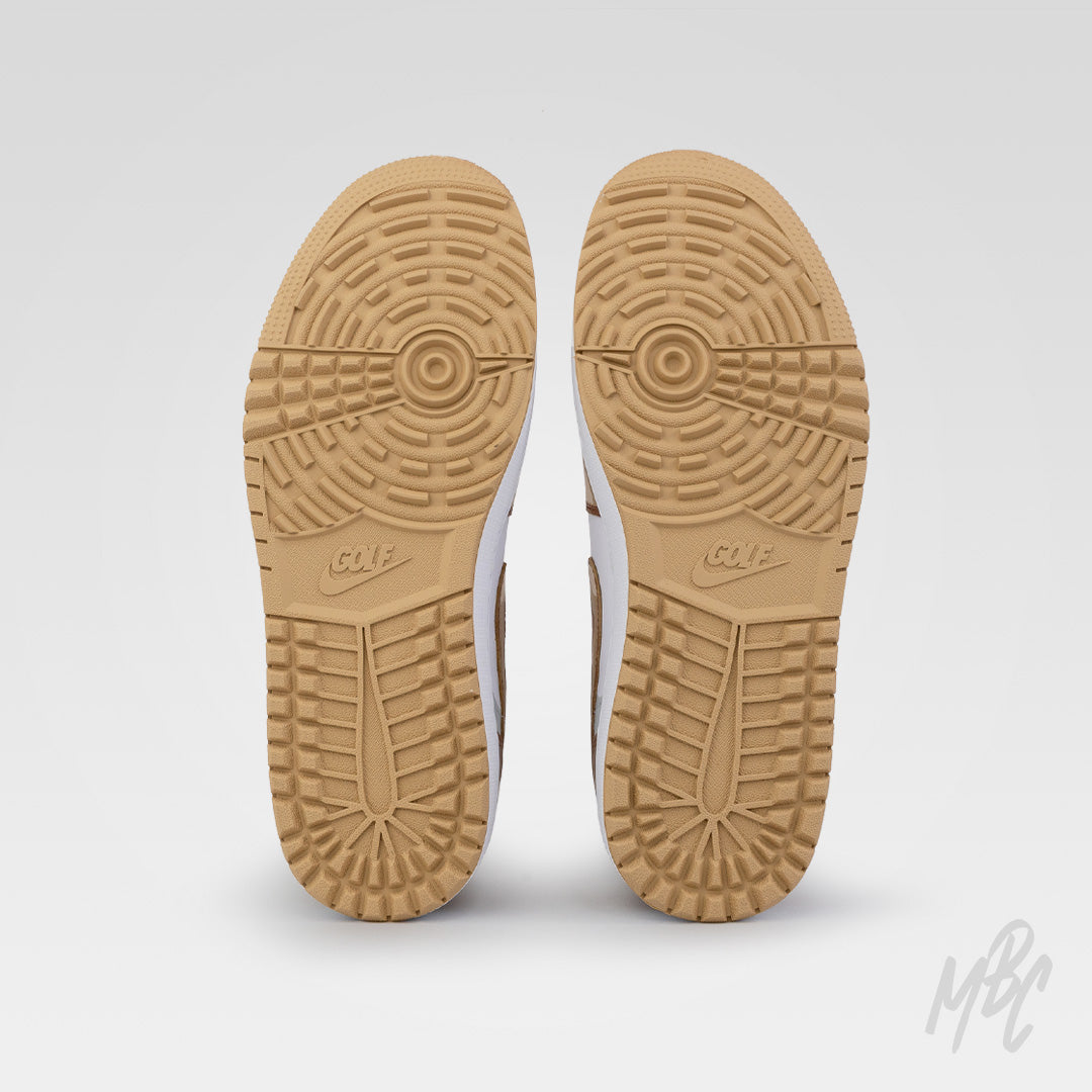Jordan 1 Low Golf outsole with spikeless golf traction pattern on the 2D Illustration custom golf sneaker