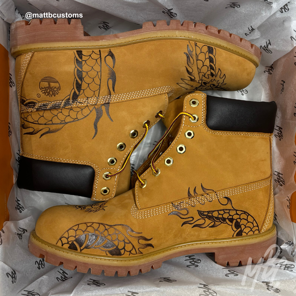 Flaming Dragon - Timberland Tan Boot | UK 11 – MattB Customs