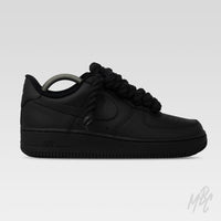 Thicc Lace Matte Black Air Force 1 Custom Sneaker