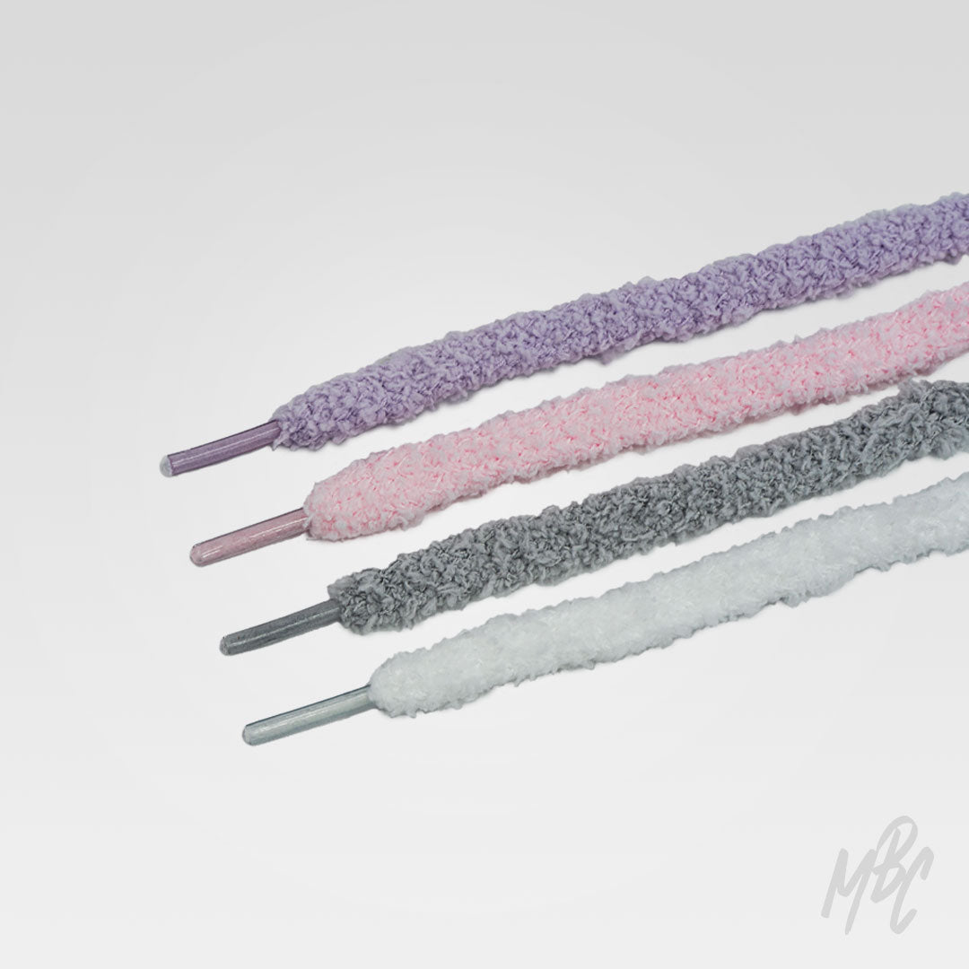 Fluffy laces in lilac, pink, grey and white