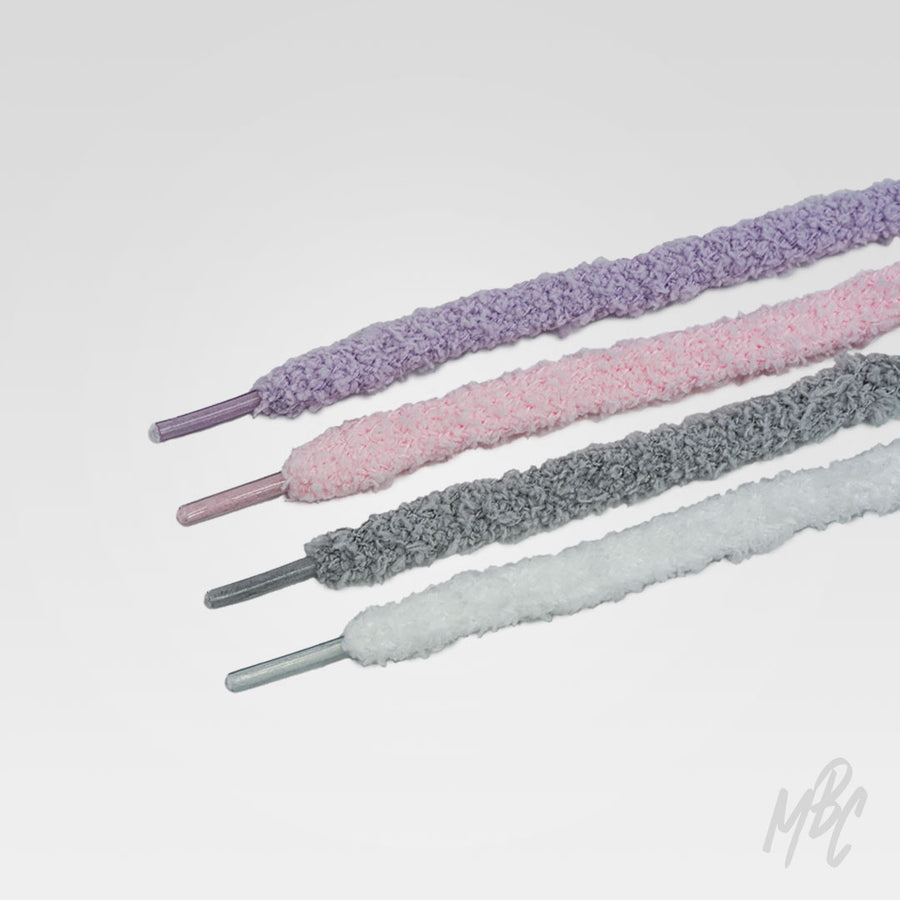 Fluffy laces in lilac, pink, grey and white