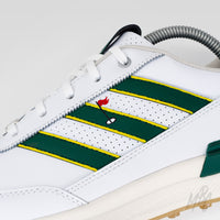 Custom Adidas S2G Golf Sneakers by MattB Customs. Customised with Masters colourway with hand painted red flag design.