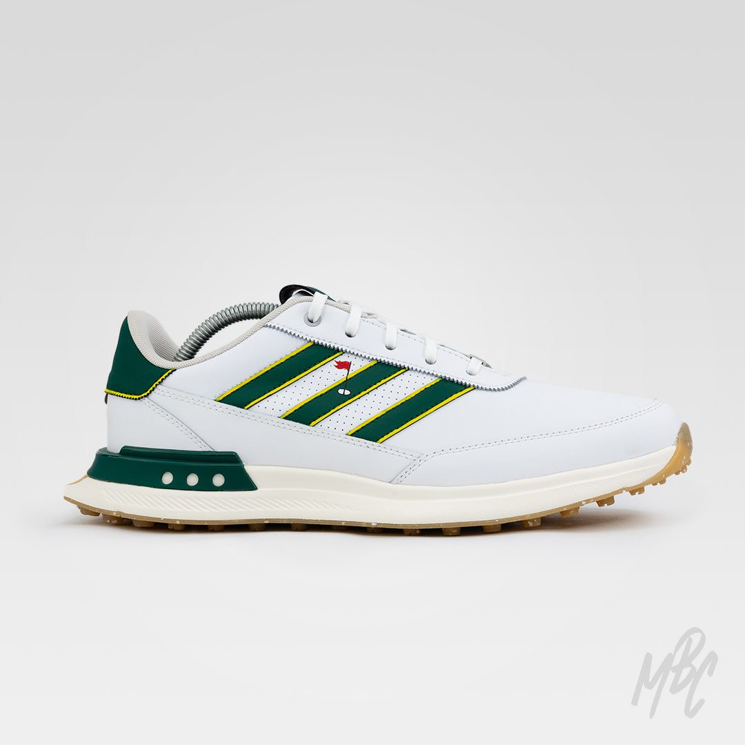 Custom Adidas S2G Golf Sneakers by MattB Customs. Customised with Masters colourway with hand painted red flag design.