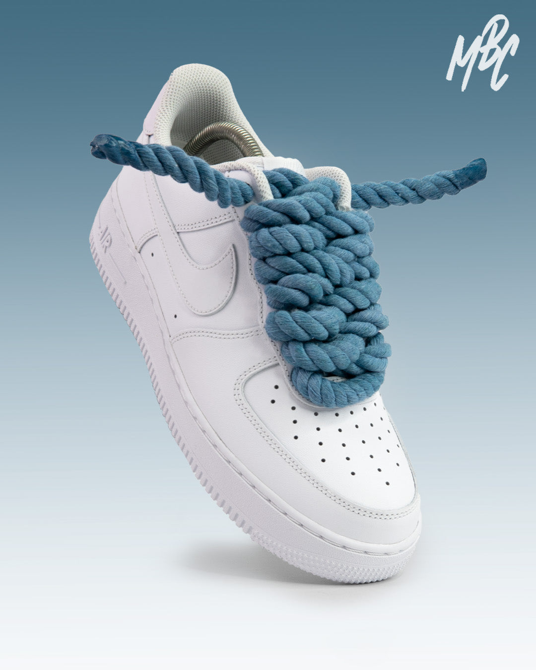 Blue Thicc Lace Custom Nike Air Force 1 Trainers