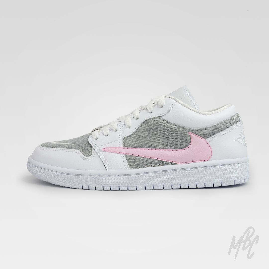 Cactus Jogger Jordan 1 Low Pink Reverse Swoosh Custom