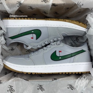 Clean On The Green - Jordan 1 Low Golf Custom | UK 8
