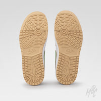 Jordan 1 Low Golf outsole with spikeless golf tread pattern on Clean on the Green 2.0 custom golf shoes