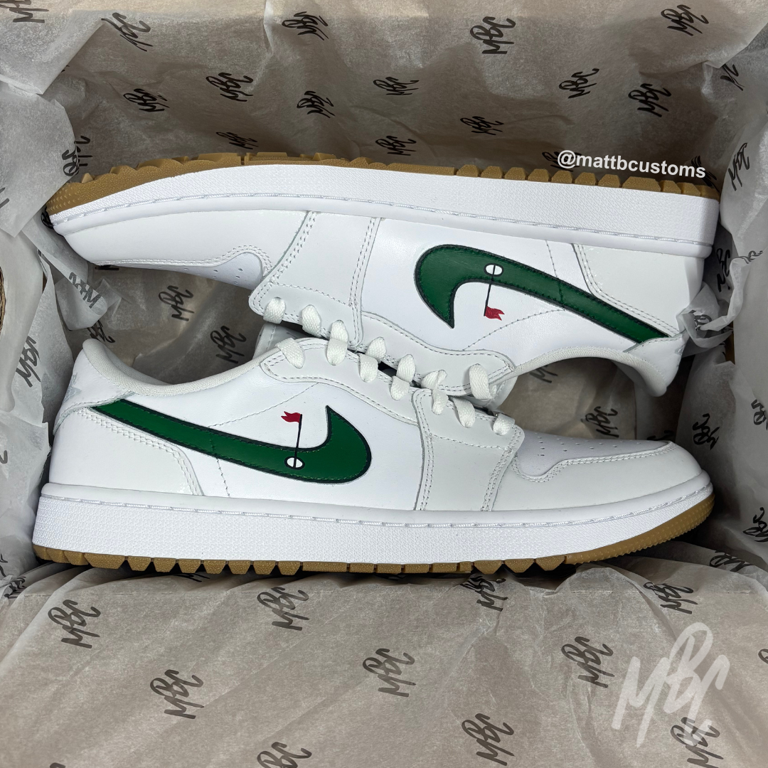Clean on the Green Jordan 1 Low Golf trainers
