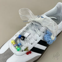 Clear Ribbon Shoelaces on Adidas Samba