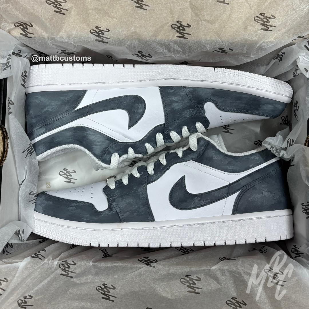Concrete Jordan 1 Low Custom Trainers