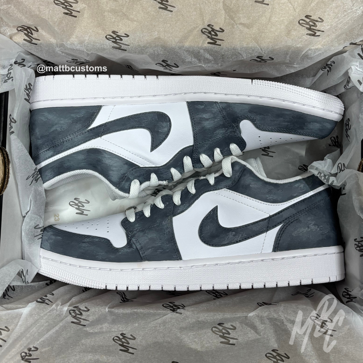 Concrete Jordan 1 Low Custom Trainers