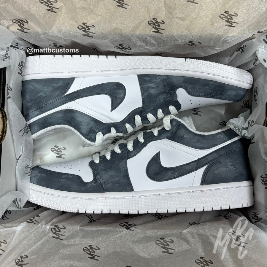 Concrete Jordan 1 Low Custom Trainers