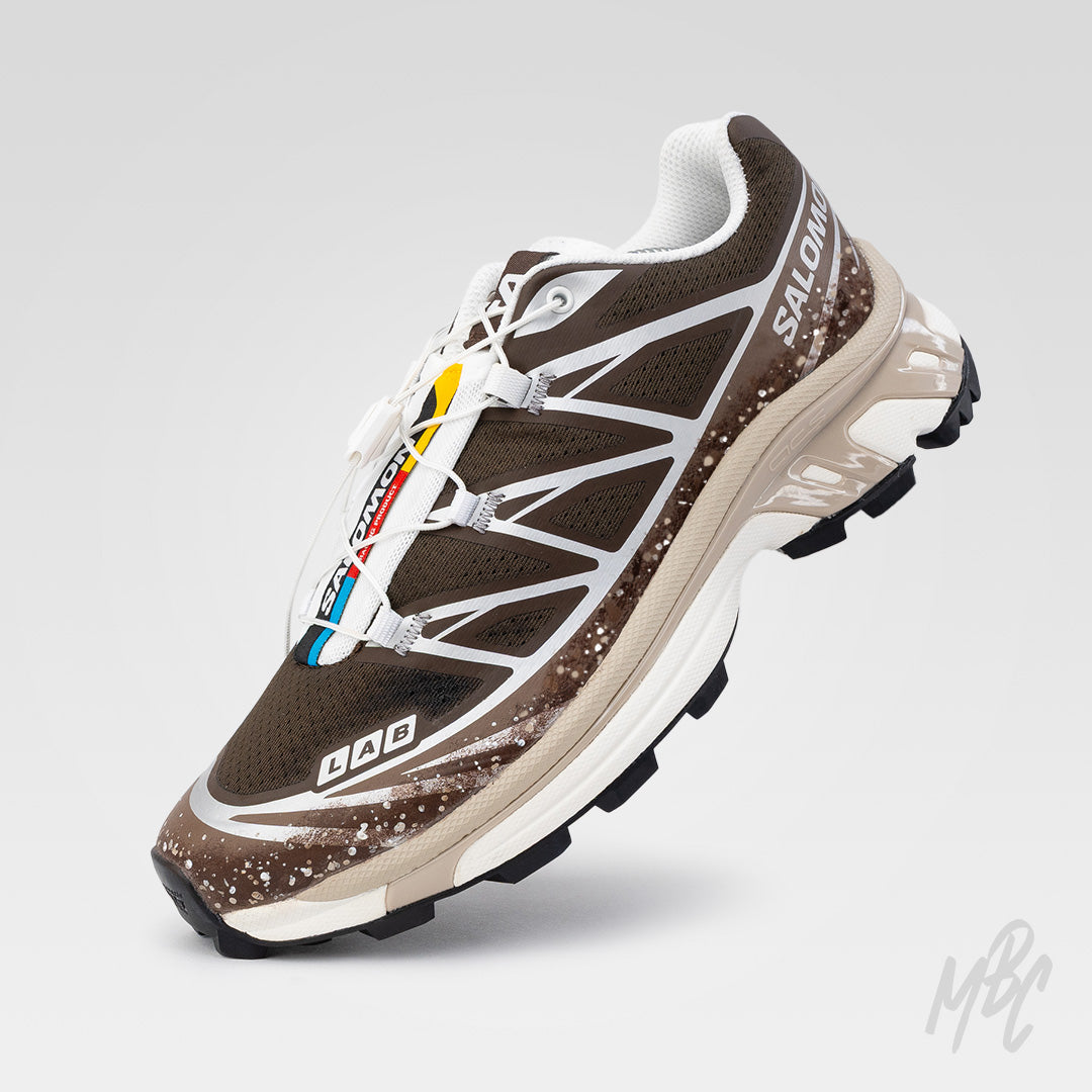 Dusky Mocha Salomon XT-6 custom angled single shoe with earthy gradient finish