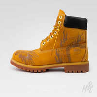 Flaming Dragon Hand Painted Tan Timberland Custom Boots