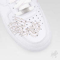Nike Air Force 1 Custom Sneakers with Hand Painted Design - Flaming Dragon
