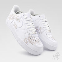 Flaming Dragon Nike Air Force 1 Custom Sneakers with Hand Painted Design