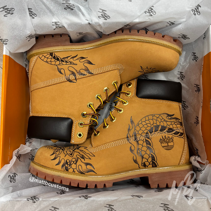 Custom Timberland Boots with Dragon Design