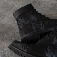 Flaming Dragon - Timberland Black Boot Custom