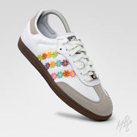 Flower Power White Samba Custom Sneakers