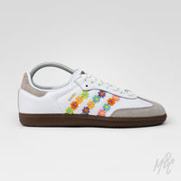 Flower Power White Samba Custom Sneakers