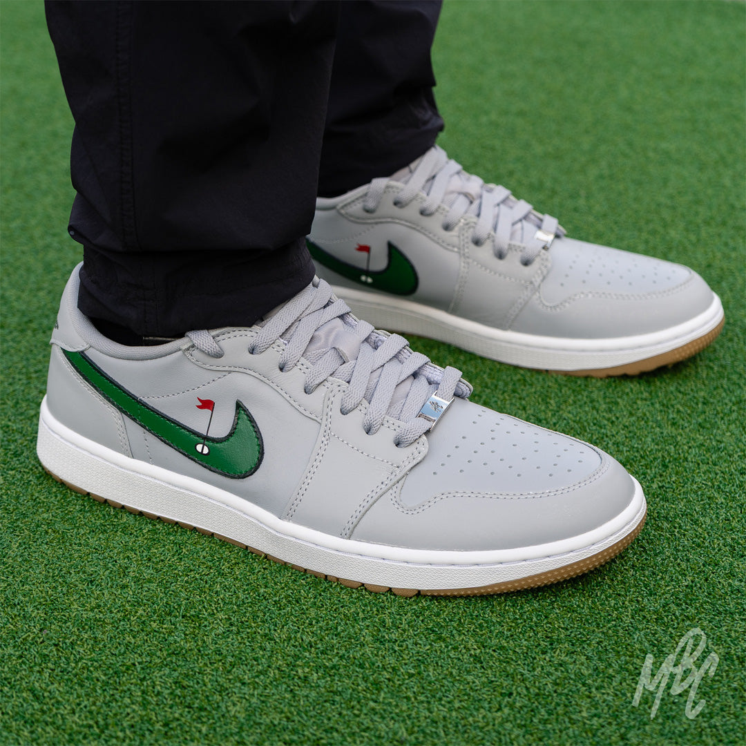 Clean on the Green Custom Golf Jordan 1 Low Custom Sneakers