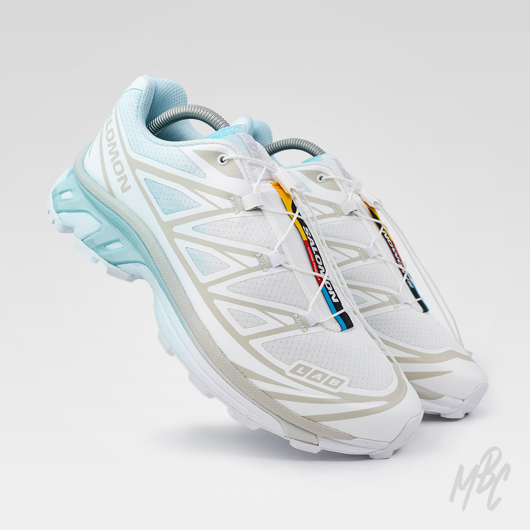 Dip Dye Gradient Salomon XT-6 custom turquoise colourway angled pair view