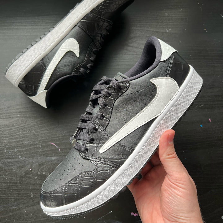 Nike Jordan 1 Golf White Reverse Swoosh Custom Sneaker