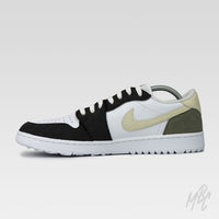 Forest Suede Reverse Swoosh Jordan 1 Low Golf Custom Shoe