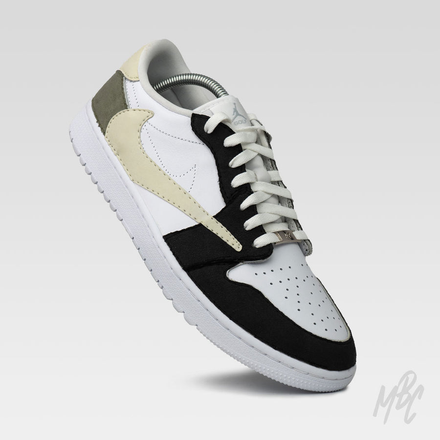 Forest Suede Reverse Swoosh Jordan 1 Low Golf Custom Shoe