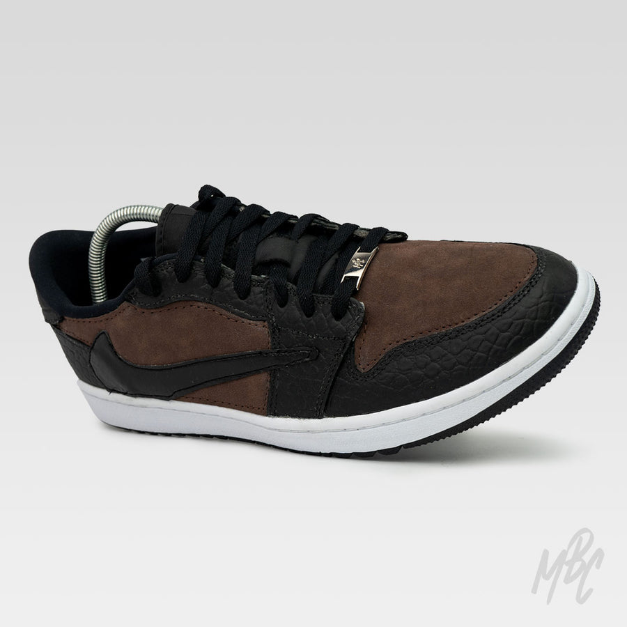 Mocha Reverse Suede - Jordan 1 Low Golf Custom