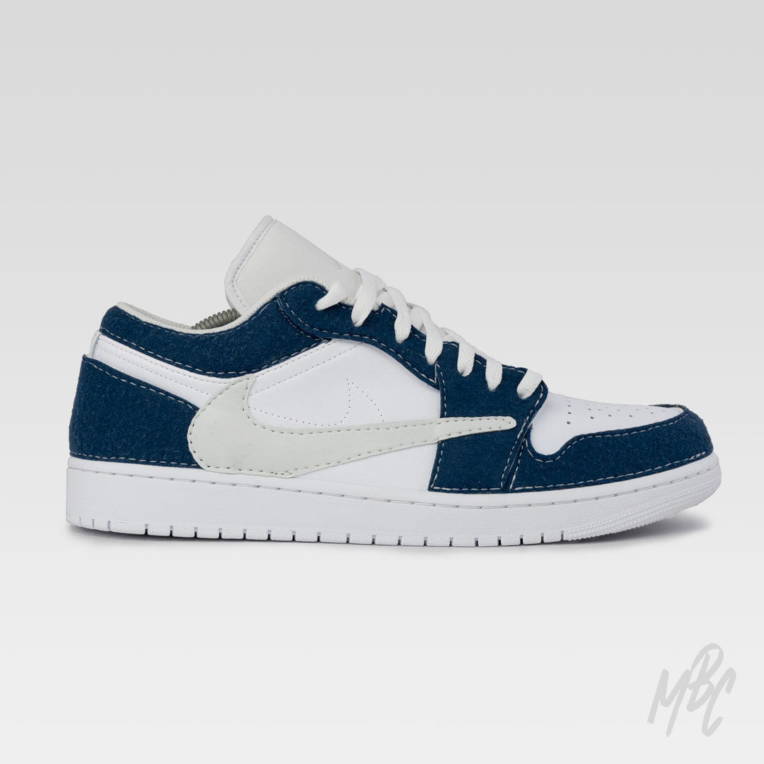 Navy Reverse Swoosh - Jordan 1 Low Custom