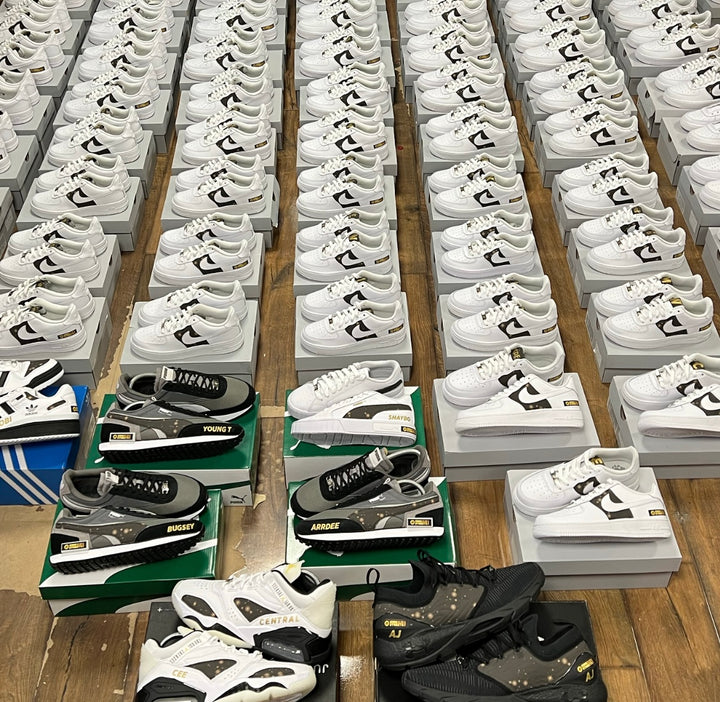 50 pairs of custom nike trainers to be worn by influencers and celebrities at a JD event