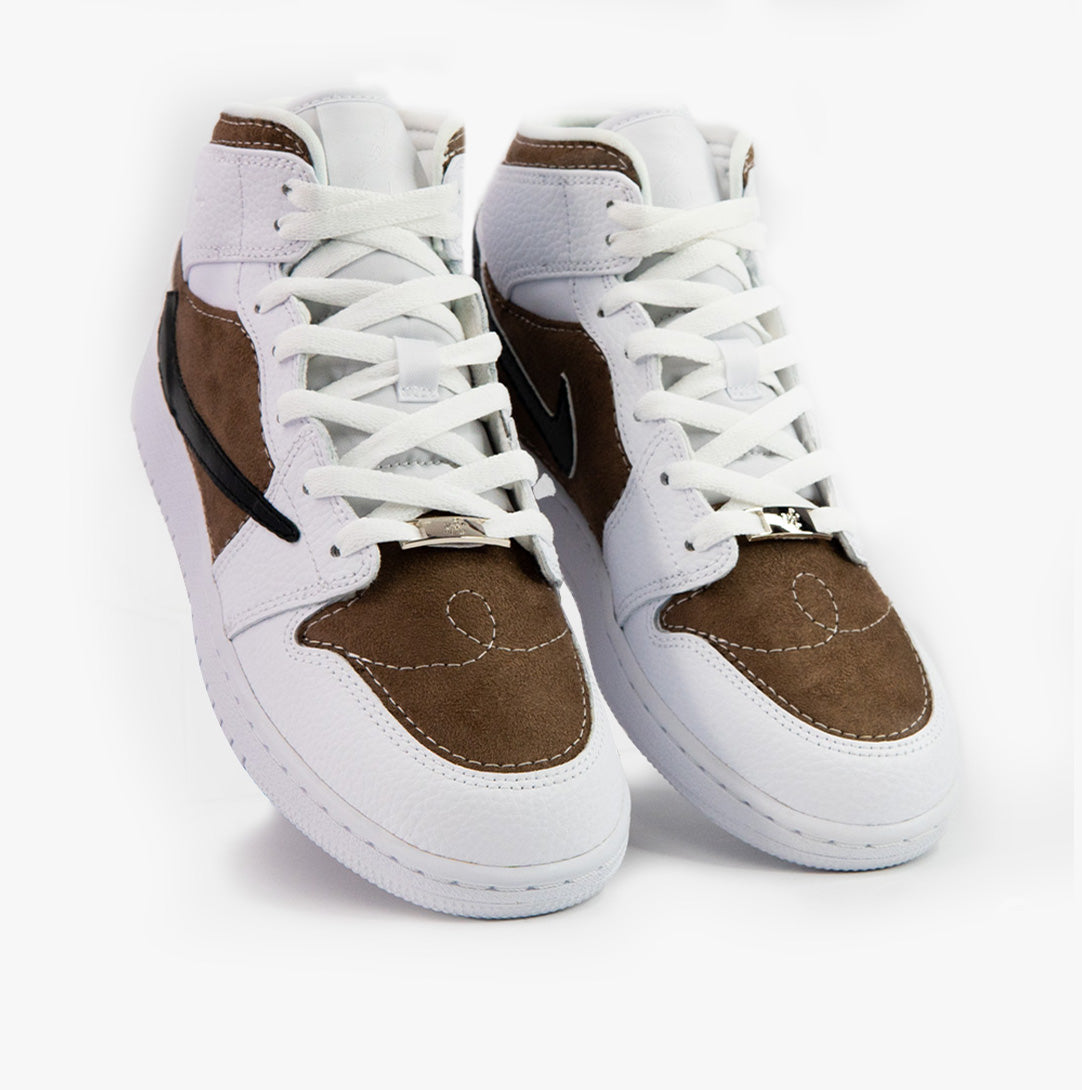 Suede Reverse Swoosh - Jordan 1 Mid Custom Nike Sneakers