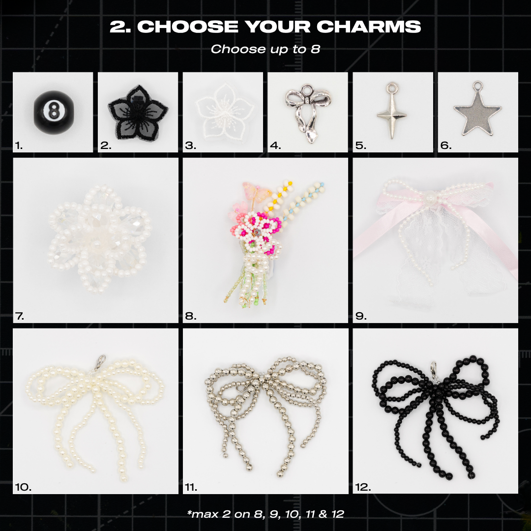 Lace Charm Pack shoe charm selection featuring bows, flowers, pearls, stars and decorative lace charms