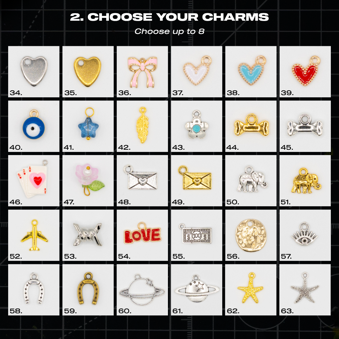 Lace Charm Pack sneaker charm collection featuring hearts, bows, feathers, elephants, stars and decorative lace charms