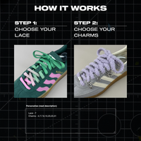 How to personalise your lace charm pack by choosing laces and charms for your trainers