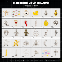 Lace Charm Pack shoe charm collection with gaming, football, smiley, moon, palm tree and novelty sneaker charms