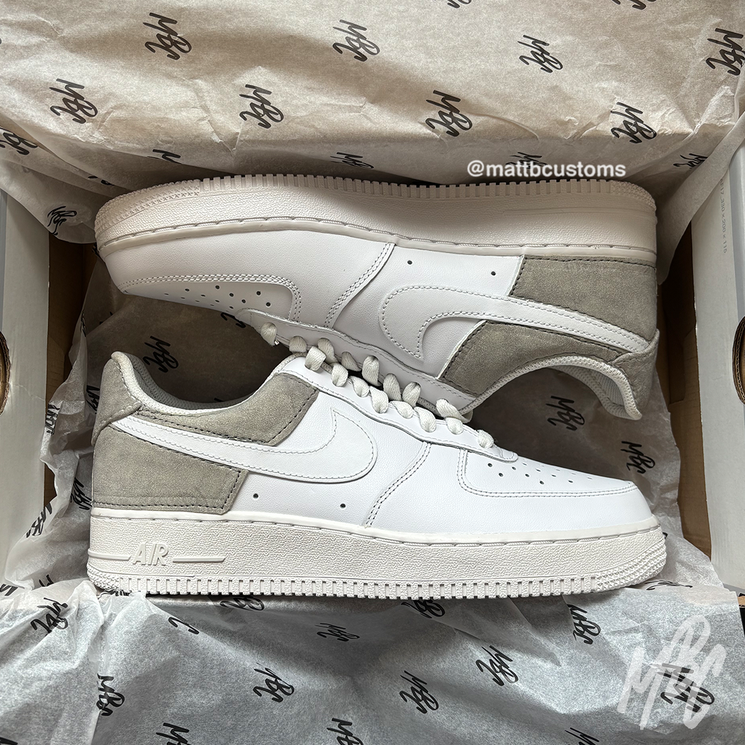 Sandy Suede Air Force 1 Custom Trainers