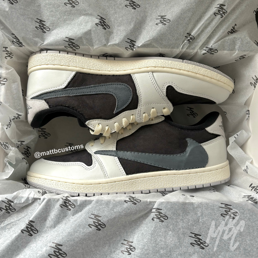 Mercury Cactus Suede - Jordan 1 Low OG custom trainers