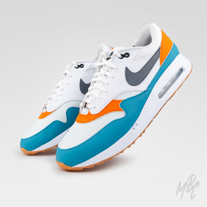 Nike Air Max 1 Golf Custom Sneakers featuring hand painted design - Miami Country Club Nike Air Max 1 Golf