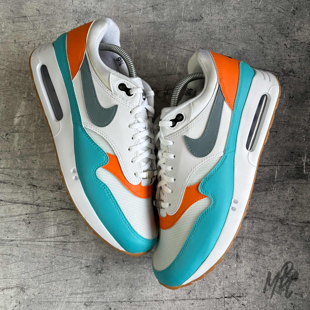 Nike Air Max 1 Golf Custom Sneakers featuring hand painted design - Miami Country Club Nike Air Max 1 Golf