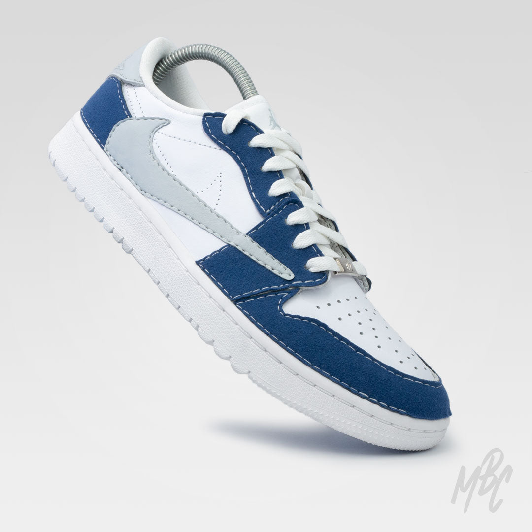 Navy Reverse Swoosh Suede Jordan 1 Low Golf Custom Shoe