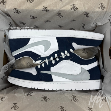 Navy Reverse Swoosh - Jordan 1 Low | UK 10