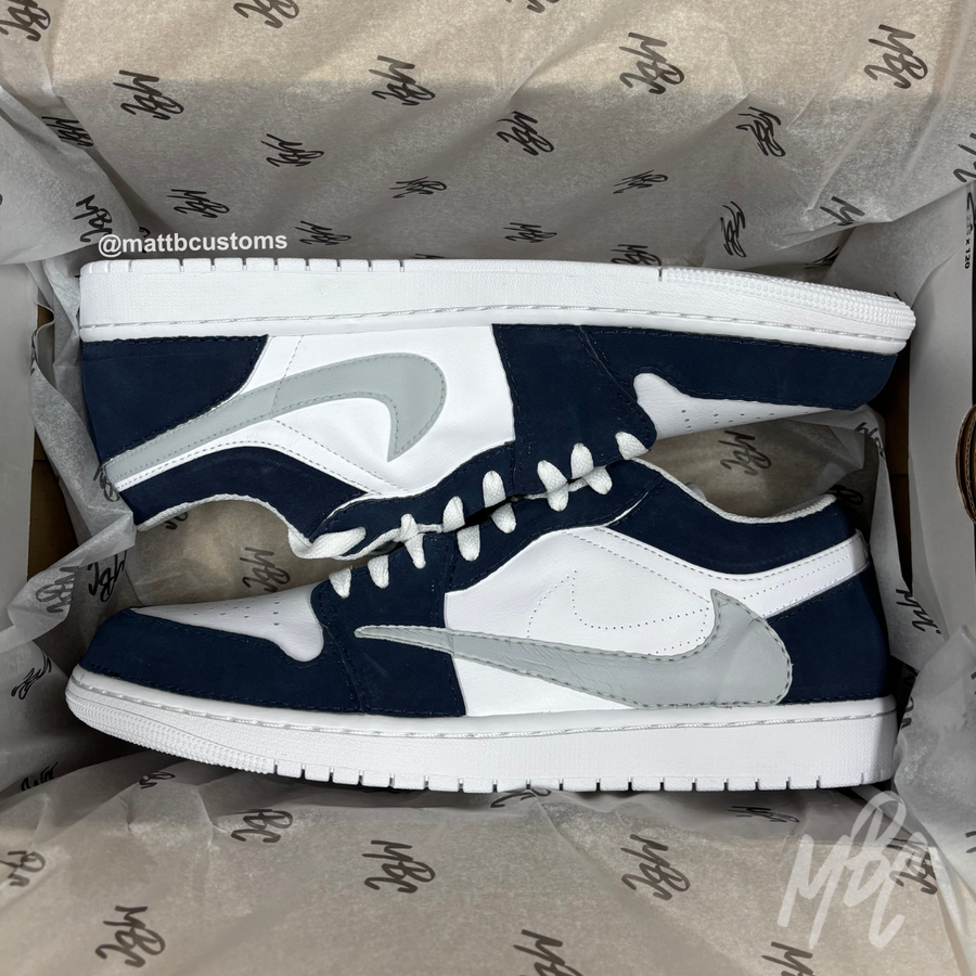 Navy Reverse Swoosh - Jordan 1 Low | UK 10